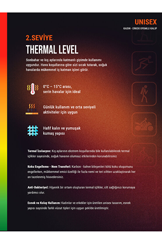 Unisex Termal Tişört 2. Seviye 9258 - Siyah