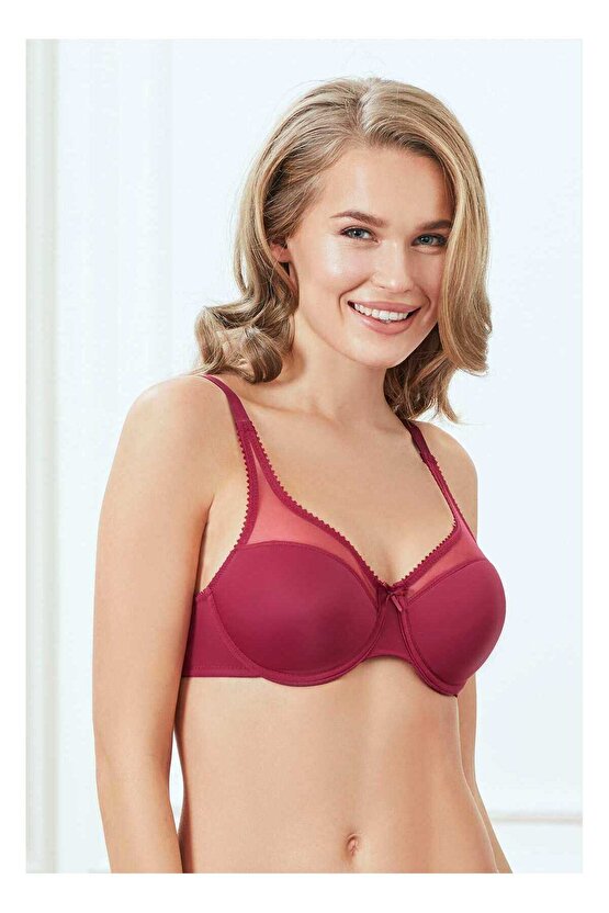 Anıl Kadın Yumuşak Kap Toparlayıcı Tüllü Balenli Günlük Sütyen - Man3606 Siyah