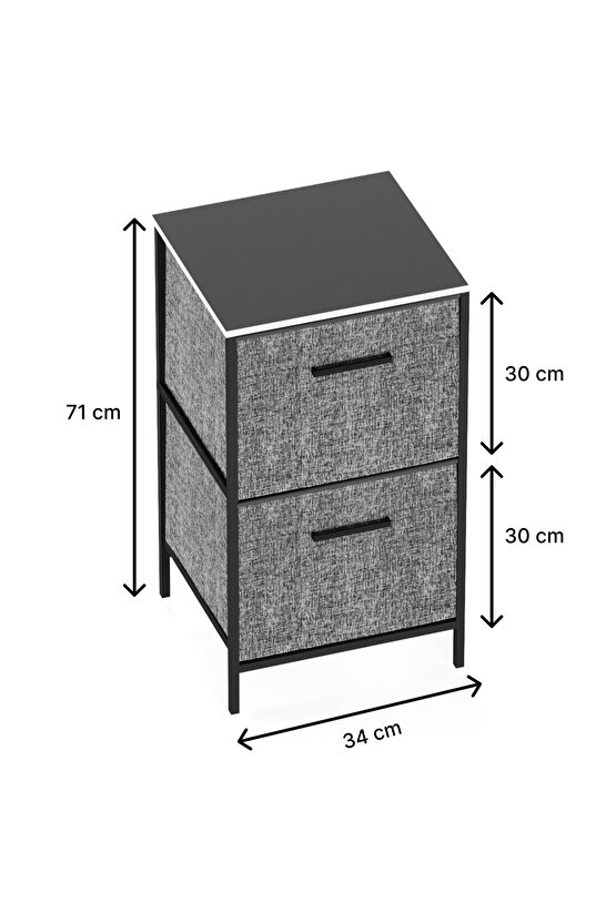 Çok Amaçlı Dolap 2 Çekmeceli Orta Boy Komodin Sehpa