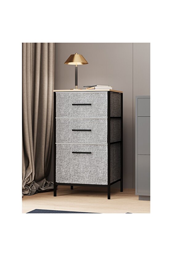 Çok Amaçlı Dolap 3 Çekmeceli Orta Boy Komodin Sehpa