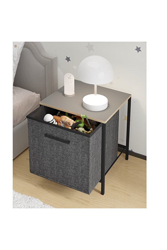 Çocuk Dolap 1 Çekmeceli Komodin Sehpa Füme 1596