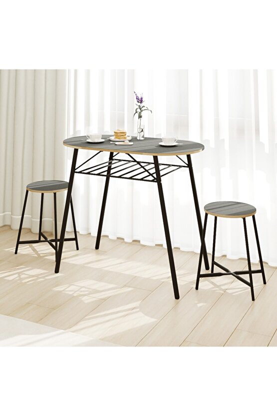 Mutfak Masası Oval Tabure Takımı Masa Sandalye Takımı