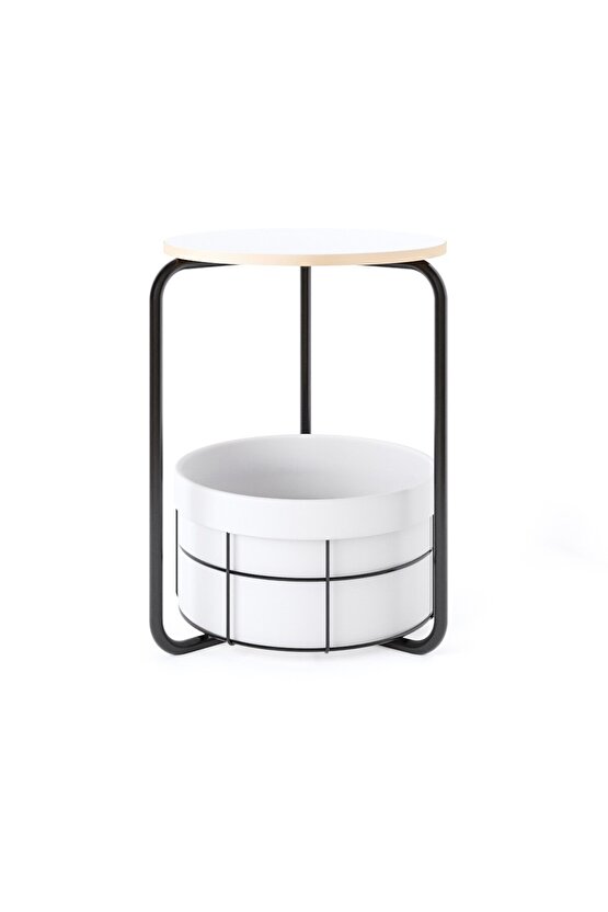 Çantalı Orta Sehpa Yan Zigon Sehpa Beyaz 1558