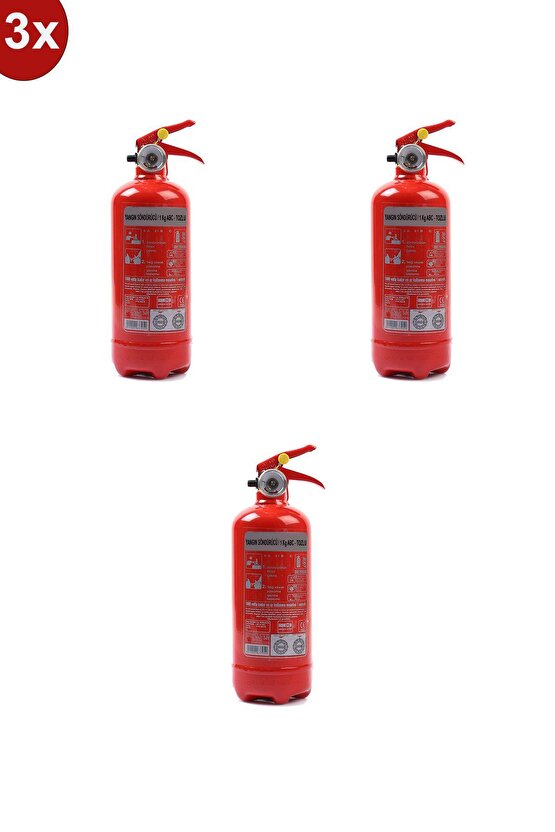 Yangın Tüpü Söndürücü 1kg 3 Lü 4 Yıl Garantili 2023 Üretim 2027 Tekrar Dolum