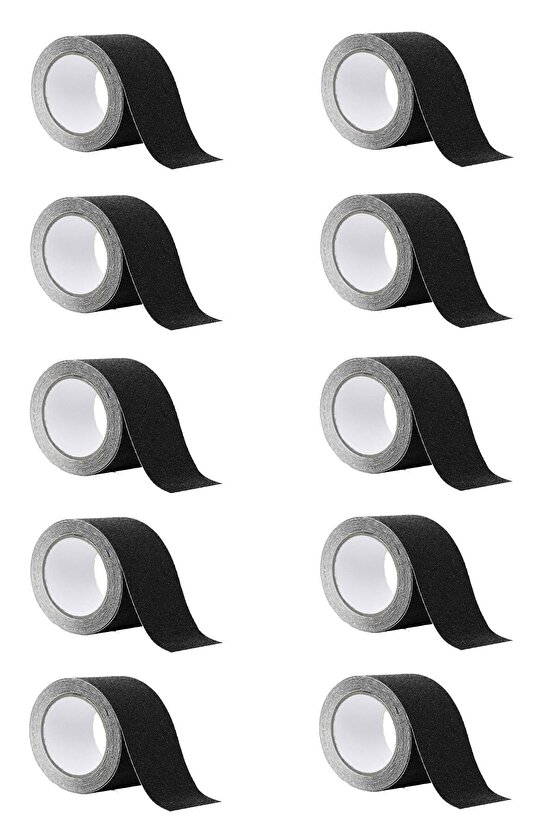 10 Adet Yapışkanlı Merdiven Kaydırmaz Bandı - Kaymaz Bant 5 Cm Genişlik 25 M Uzunluk