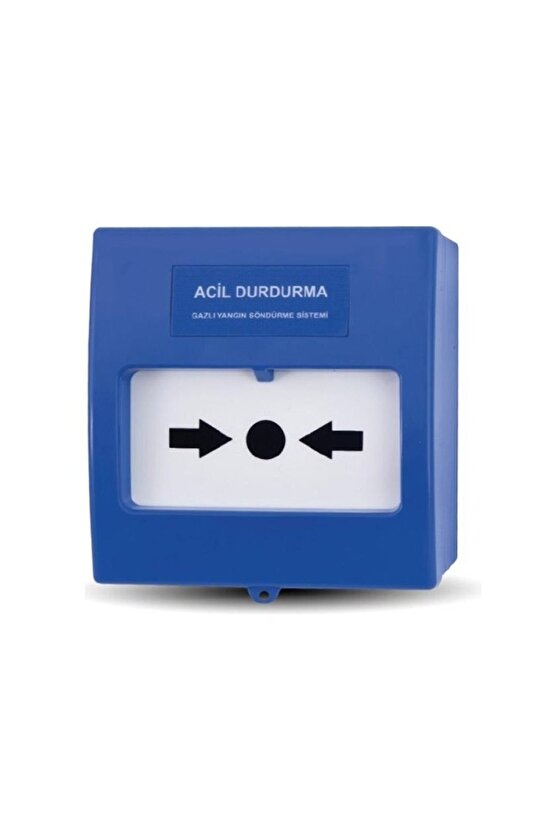 ACİL DURDURMA BUTONU, GAZLI YANGIN SÖNDÜRME SİSTEMLERİ İÇİN MAVİ