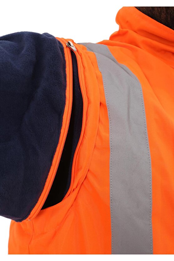 Bestguard Işçi Parkası Yüksek Görünümlü 5 1 Parka - Çok Kullanışlı Ceket Mont Parka