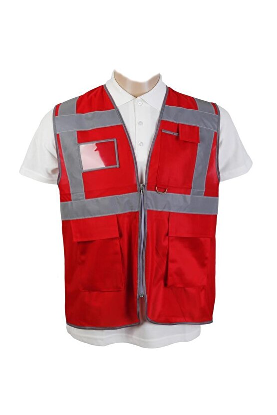 REFREKTÖRLÜ MÜHENDİS YELEĞİ CEPLİ