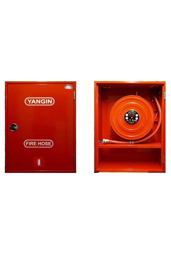 1 Dik Kapaklı Saç Kapak 25 Mt Hortumlu 0.90 Mm Yangın Dolabı Tse Li Sıva Altı Alperen