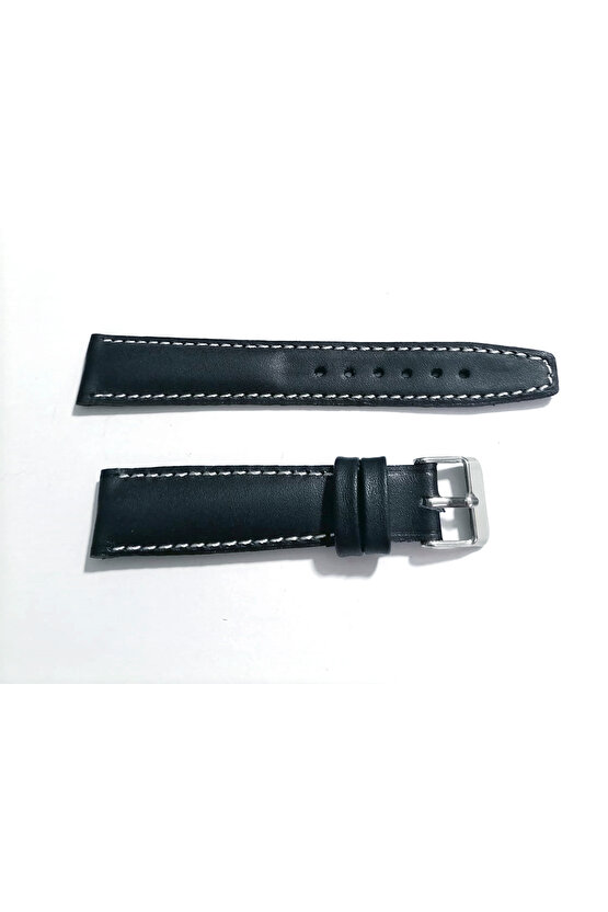 Her Saate Uygun 18 MM Hakiki Dana Derisi ( 265) beyaz dikişli koyu mavi