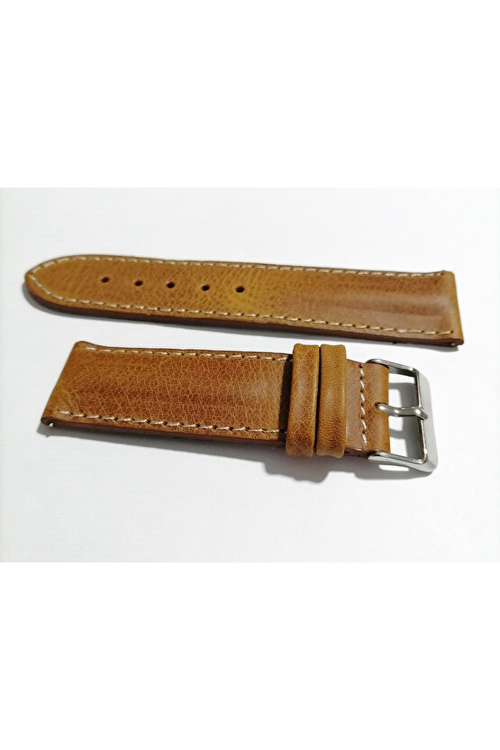 Her Saate Uygun Bombeli 22 mm Piramit modeli UZUN XL Hakiki Deri (225) taba