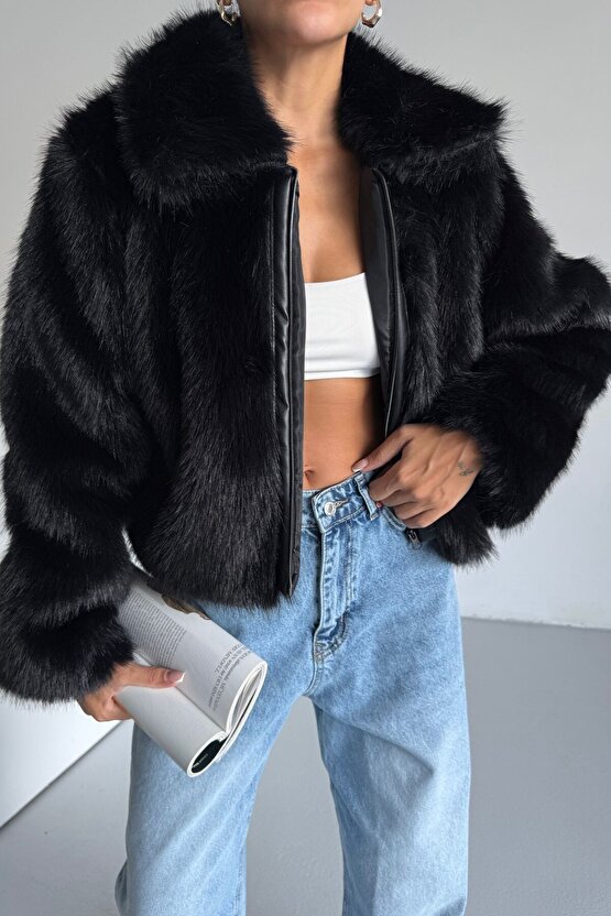 Yumuşak Dokunuşlu İçi Astarlı Fermuarlı Premium Kürk