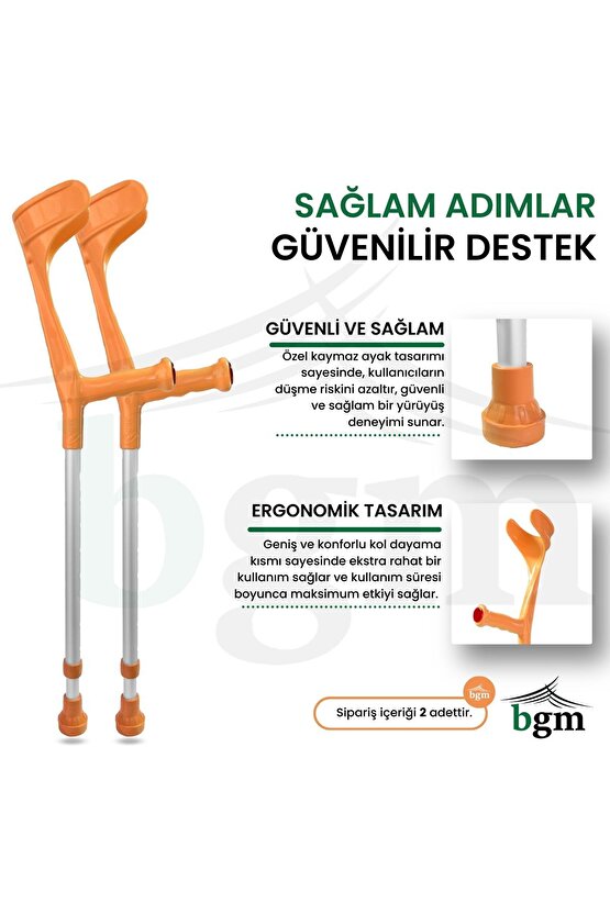 Çocuk Koltuk Değneği – Çocuk Kanedyen Değnek- 1 Çift Yüksek Kalite Ortopedik Yürüme Desteği Değneği