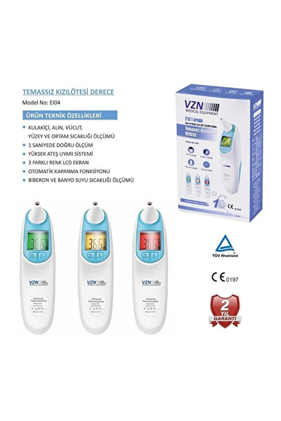 Alın- Kulak ve Nesne,oda Için Temazsız Ateş Ölçer