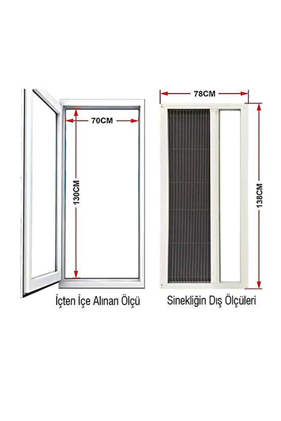 Akordiyon Plise Sineklik Pencere Açık Meşe 60x130