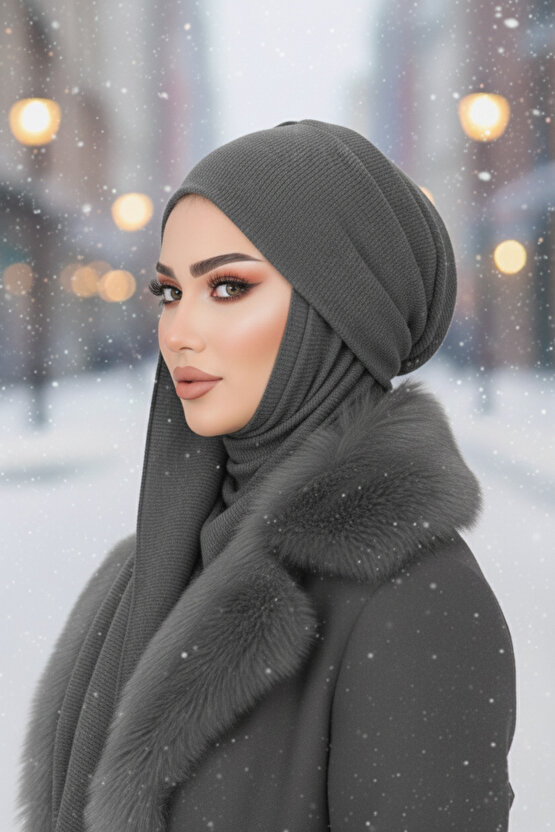 Füme Triko Kelebek Bone Şal