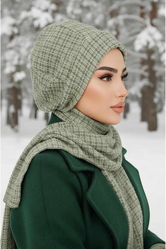 Kuşkonmaz Yeşil Tesettür Bere