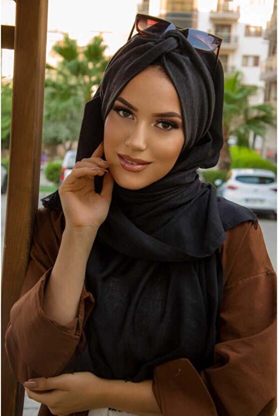 Siyah Kırçıllı Gri Burgu Hazır Şal