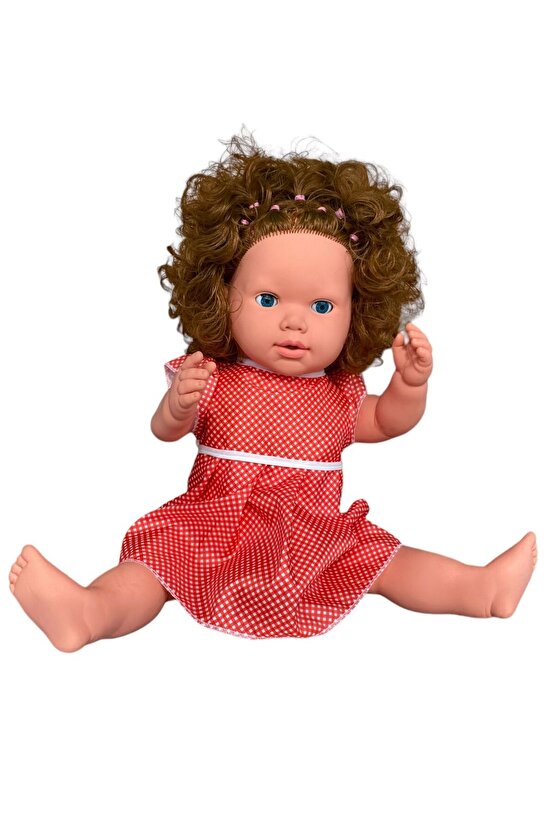 Büyük Boy Türkçe Konuşan Kahverengi Saçlı Et Bebek Oyuncak (60 CM)