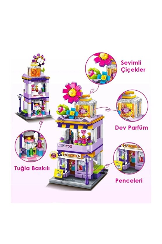 Mikro Blok Parfüm Dükkanı 306 Parça - Lego Setleri - Keeppley Mini Lego - Dükkan Lego - Keeppley Leg