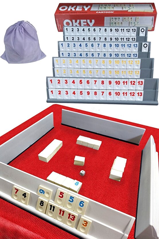 Spot Plastik Okey Takımı Büyük Boy 44cm Istaka Boyu 1. Sınıf Plastik Taş