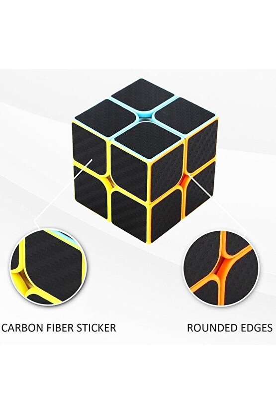 Orijinal Qiyi 2 X 2 Fiber Karbon Küp - Qiyi Fiber Karbon Zeka Küpü - Lisanslı 2 X 2 Zeka Küpü