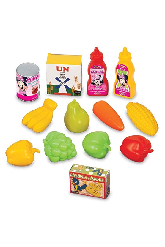 Minnie Mouse Küçük Market Sepeti - Mutfak Setleri - Ev Oyuncak Setleri