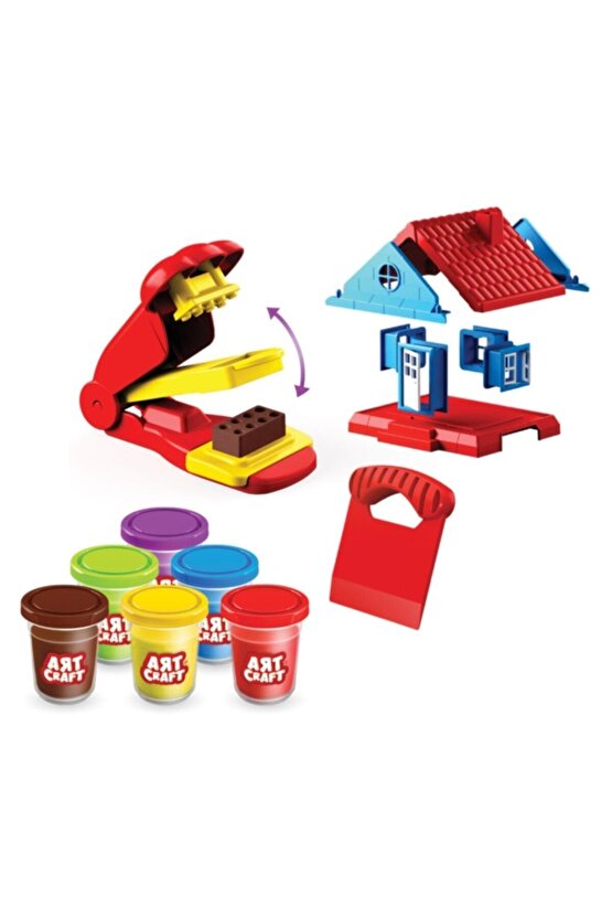 Art Craft Inşaat Hamur Ev Seti 600 Gr. Art Sand Hause Play Dough Set