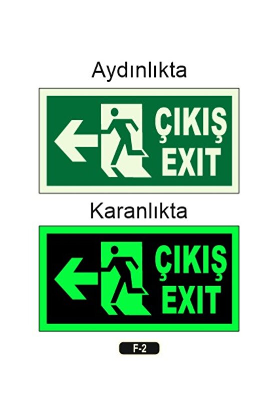 Sağ - Sol Çıkış Levhası, 3 Saat Şarjlı, Elektrikle Çalışır, 3 Watt Ledli, Acıl Çıkış Levhası, EXIT