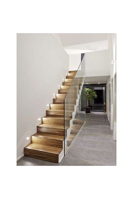 Beyaz Sensörlü Kare Merdiven Spot