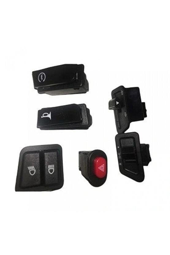 Scooter Cup Düğme Seti 6lı Marş+korna+sellektör+sinyal+far+dörtlü