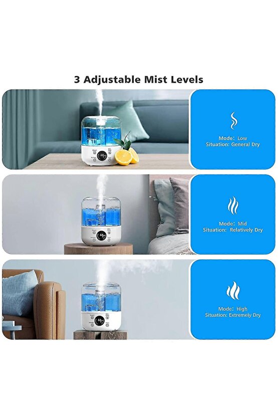 3L HUMUDİFİER ODA HAVA NEMLENDİRİCİ BUHAR MAKİNESİ AROMA DİFİZÖR BÜYÜK BOY KUMANDALI