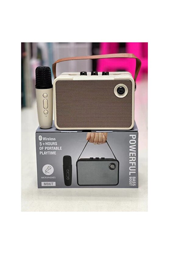 MİKROFONLU BLUETOOTH SPEAKER ŞARJLI KABLOSUZ KARAOKE HOPARLÖR PARTY BOX SES BOMBASI