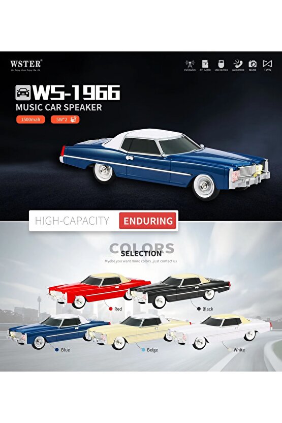 CADİLLAC ELDORADO NOSTALJİK ARABA ŞEKLİNDE BLUETOOTH SPEAKER ŞARJLI KABLOSUZ HOPARLÖR