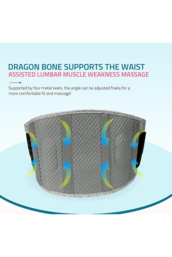 SIRT DESTEKLİ ISITMALI BEL MASAJ KEMERİ AYARLANABİLİR ISI VE TİTREŞİMLİ KARIN MASAJI