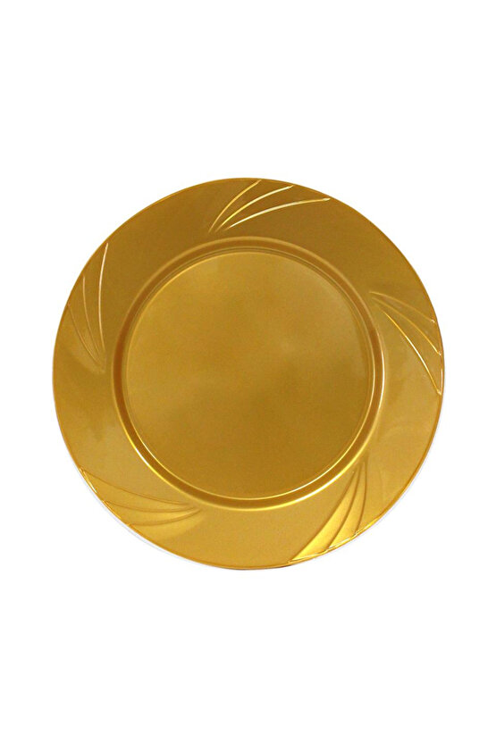 Plastik Tabak Sert Lüks 26cm (6 Adet) Gold
