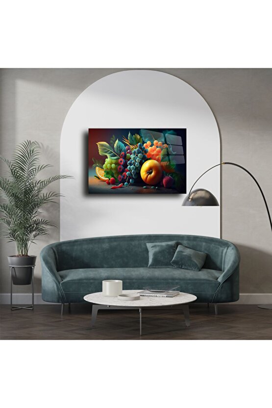 Modern Meyve Sepeti Cam Tablo
