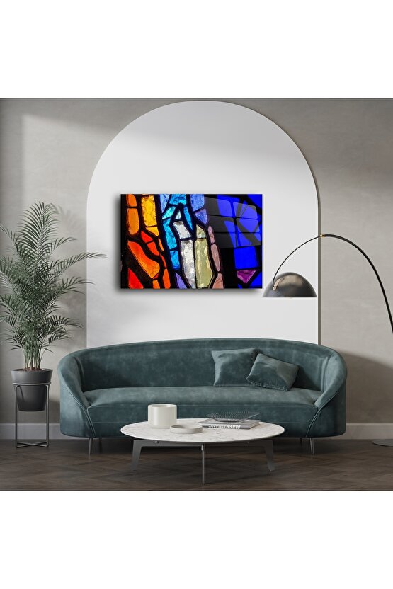 Renkli Soyut Vitray Cam Tablo