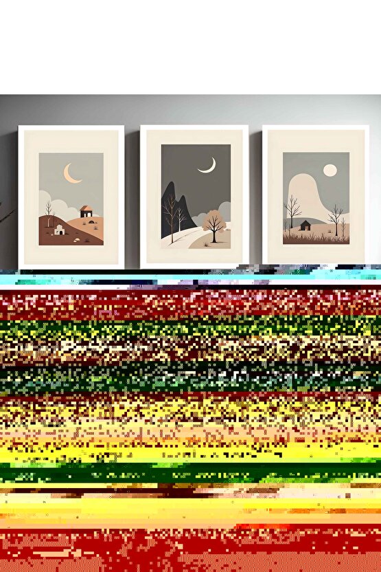 Matisse - Boho - Art Deco - Soyut - Doğa ( 3 lü Çerçevesiz ) Poster - Afiş - Tablo KR2C00247