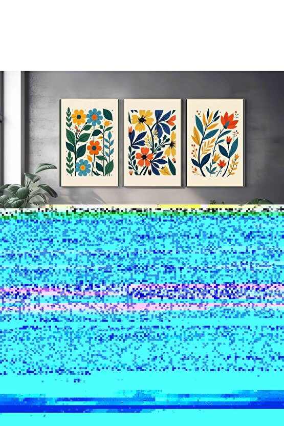 Matisse - Boho - Art Deco - Soyut - Doğa ( 3 lü Çerçevesiz ) Poster - Afiş - Tablo KR2C00664