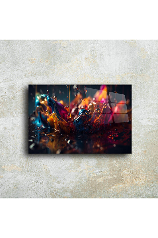 Karışık Desenler Cam Tablo Duvar Dekoru 9