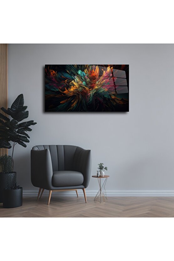 Karışık Desen Cam Tablo Duvar Dekoru 2