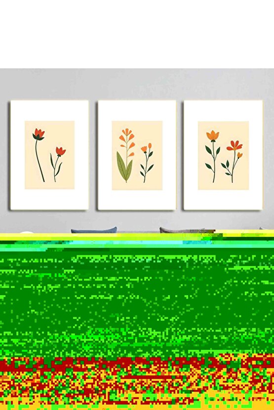 Matisse - Boho - Art Deco - Soyut - Doğa ( 3 lü Çerçevesiz ) Poster - Afiş - Tablo KR2C01193