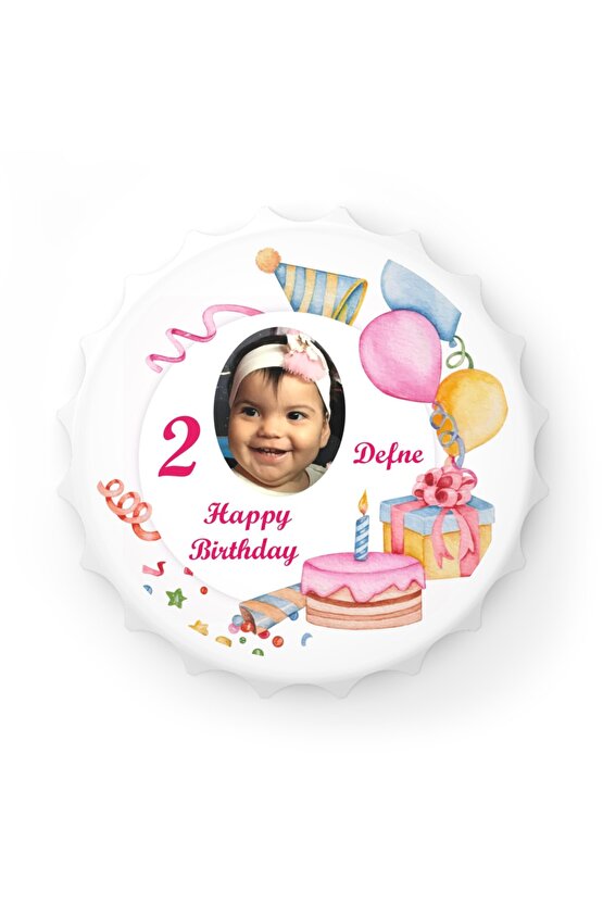 50 Adet Kapak Açacak Resimli Kişiye Özel Magnet Buzdolabı Süsü, Doğum Günü Çocuk 5