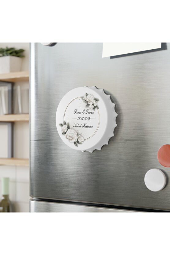 50 Adet Kapak Açacak Magnet Buzdolabı Süsü, Söz, Nişan, Kına, Nikah, Düğün Hatırası Promosyon 8
