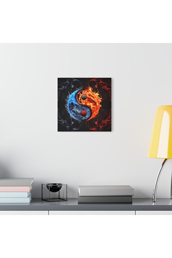 Ying Yang Cam Tablo Duvar Dekoru