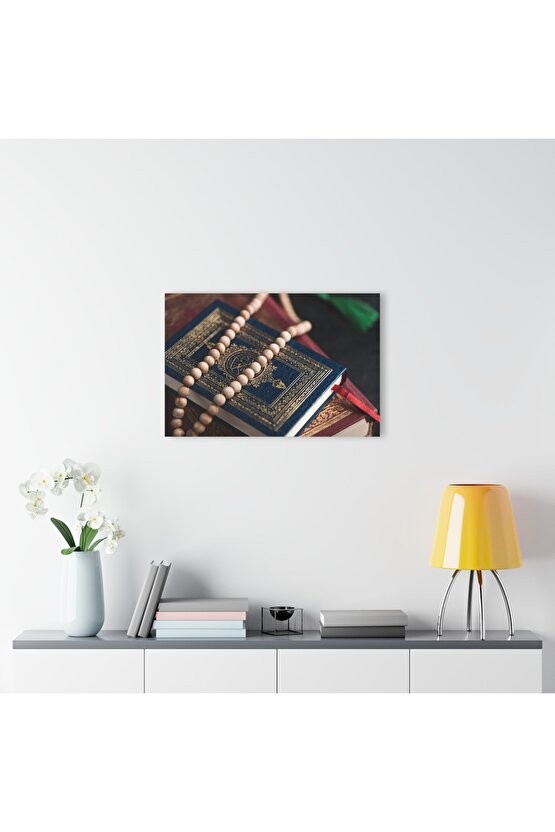 Kuran - ı Kerim ve Tesbih Cam Tablo Duvar Dekoru 3