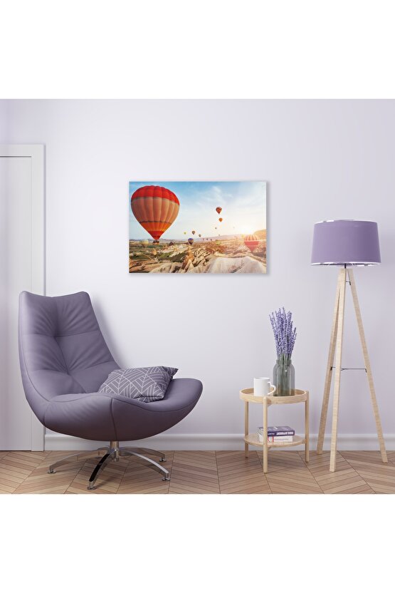 Kapadokya Balonlar Cam Tablo Duvar Dekoru