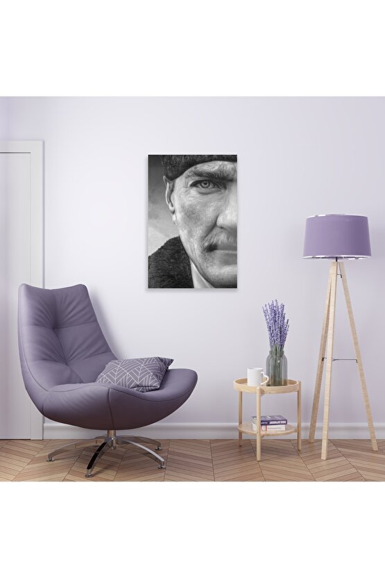 Atatürk Model 8 Cam Tablo Duvar Dekoru