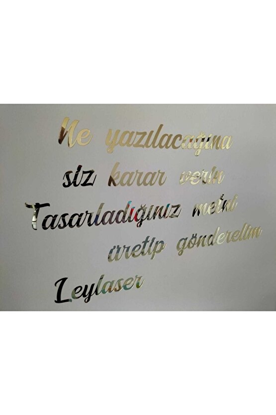 Kişiye Özel Yazı, Kendinden Yapışkanlı Aynalı Gold Pleksi Duvar Yazısı (HER 50 HARF IÇİN 1 ÜRÜN)